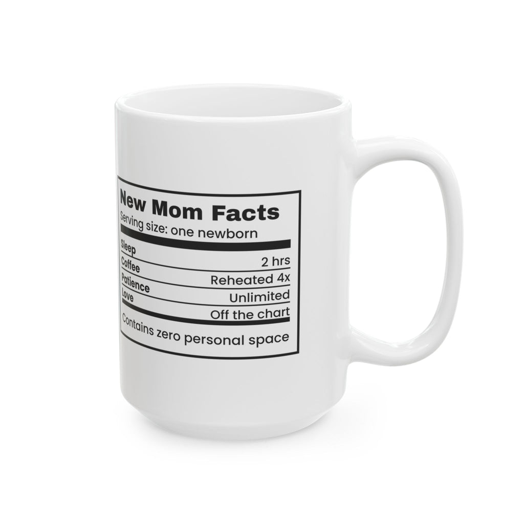 New Mom Coffee Mug Nutrition Facts Label For First Time Moms