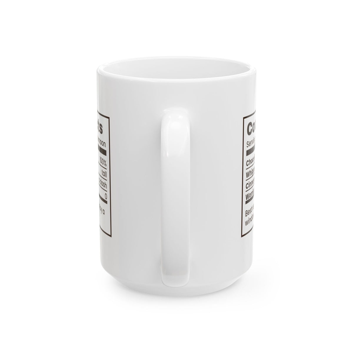 Hot Cocoa Coffee Mug Cocoa Facts Nutrition Label Worries Zero