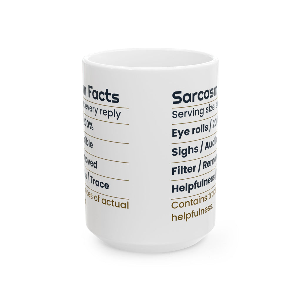 Funny Sarcastic Coffee Mug Sarcasm Facts Label For Coworkers