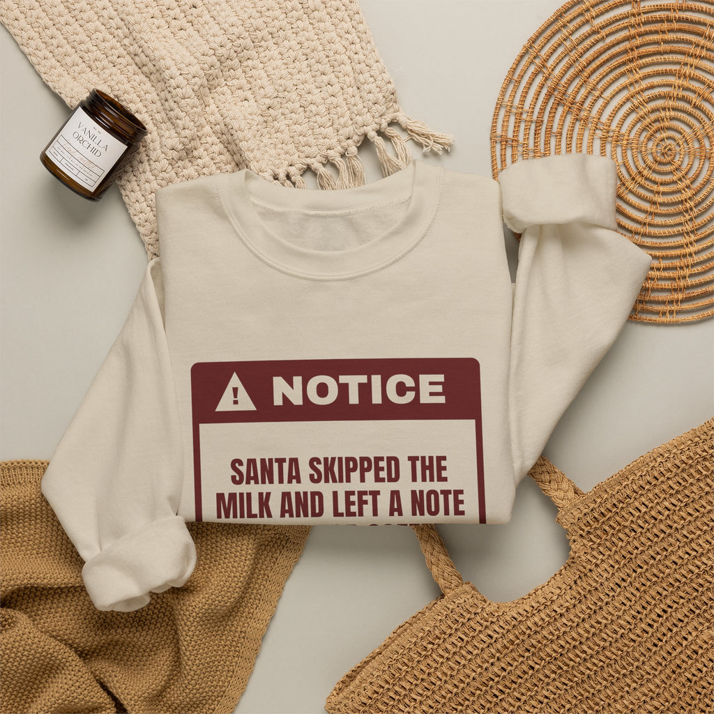 Funny Christmas Sweatshirt Santa Wants Coffee Not Milk