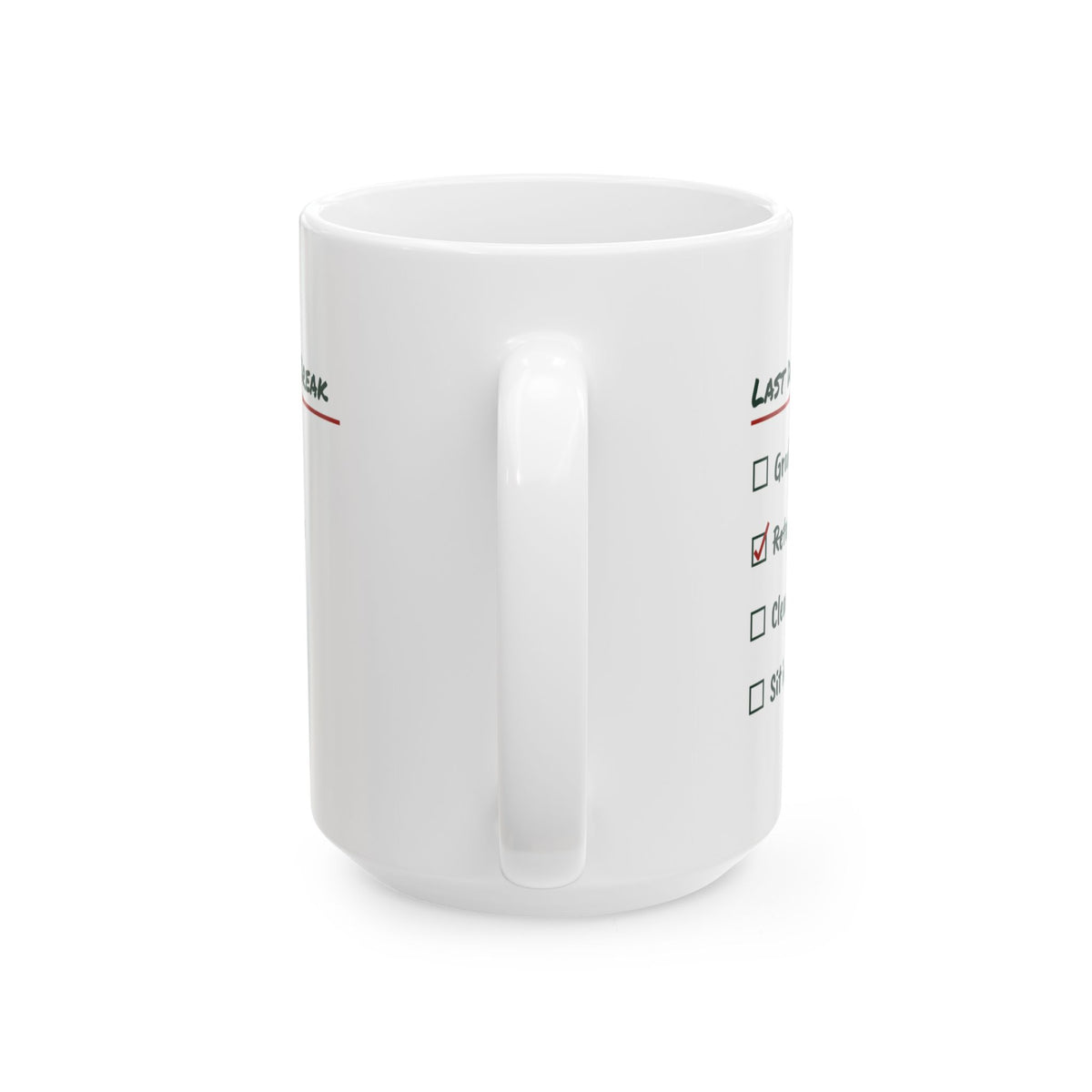 Funny Teacher Christmas Coffee Mug Last Day Before Break Checklist