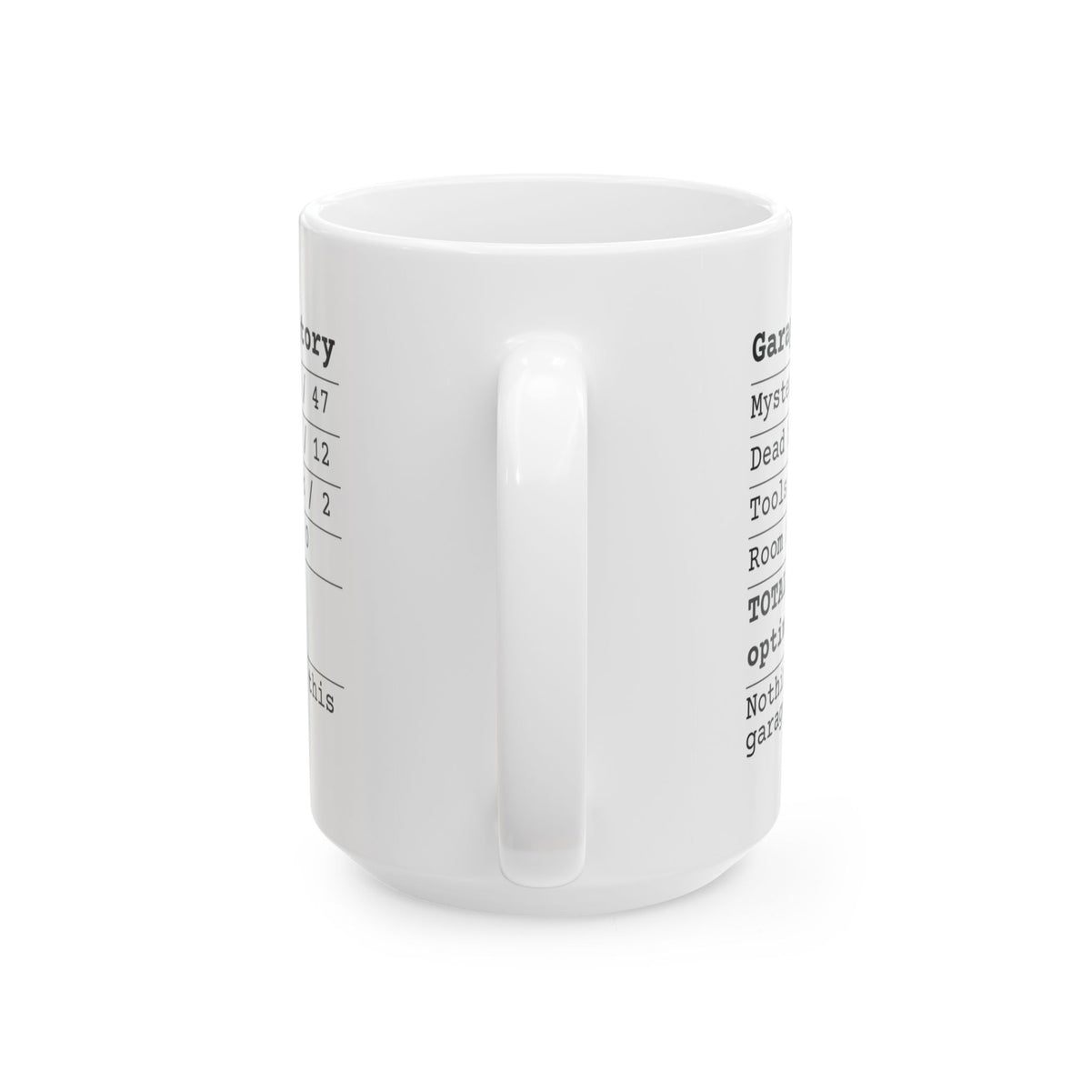 Garage Inventory Receipt Coffee Mug Fully Optimized For Dad