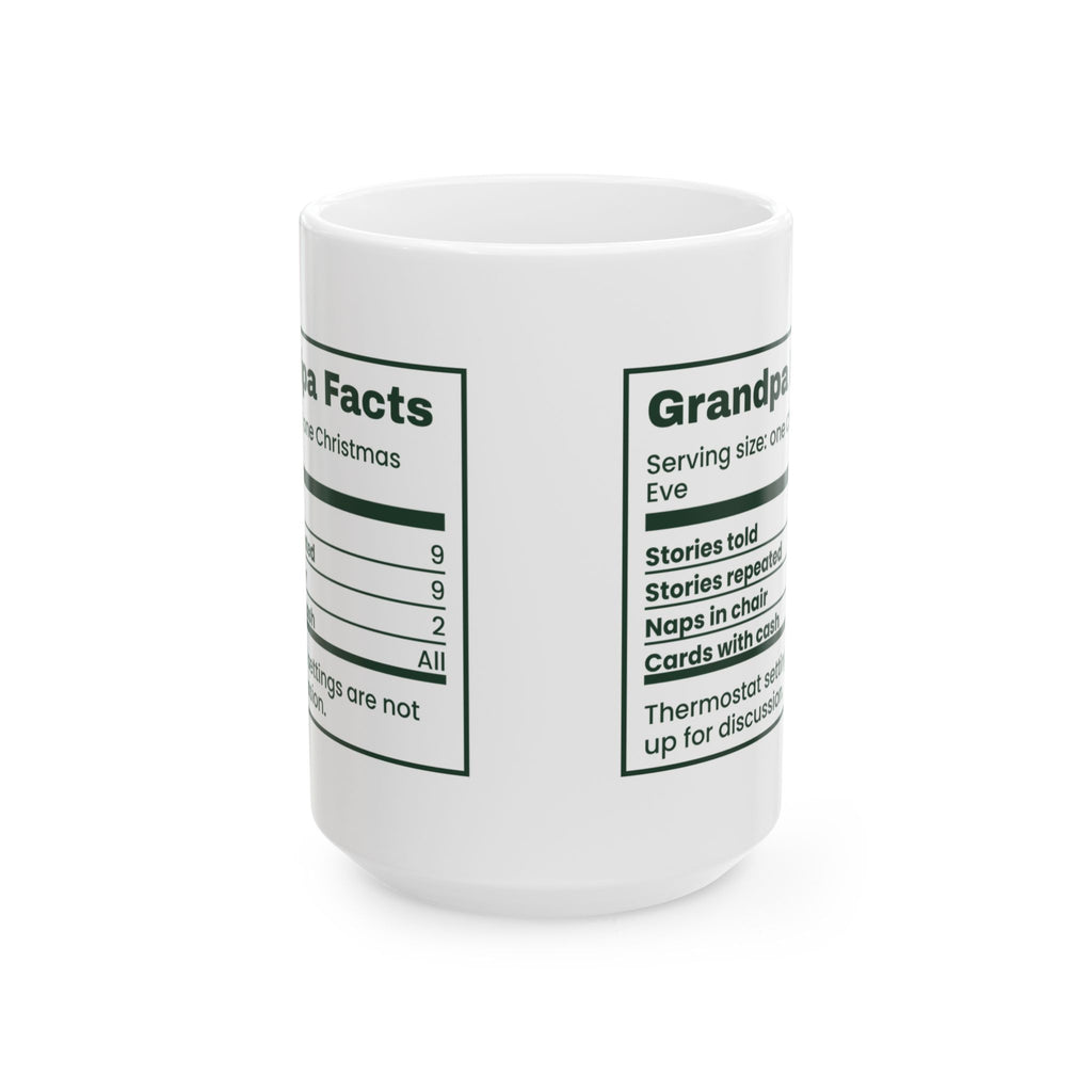 Funny Christmas Grandpa Coffee Mug Grandpa Facts Nutrition Label