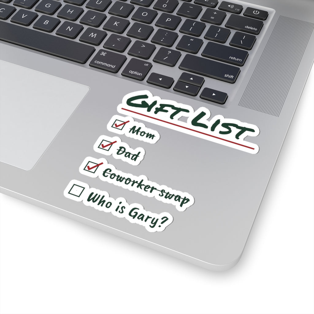 Funny Christmas Sticker Gift List Who Is Gary For Shoppers