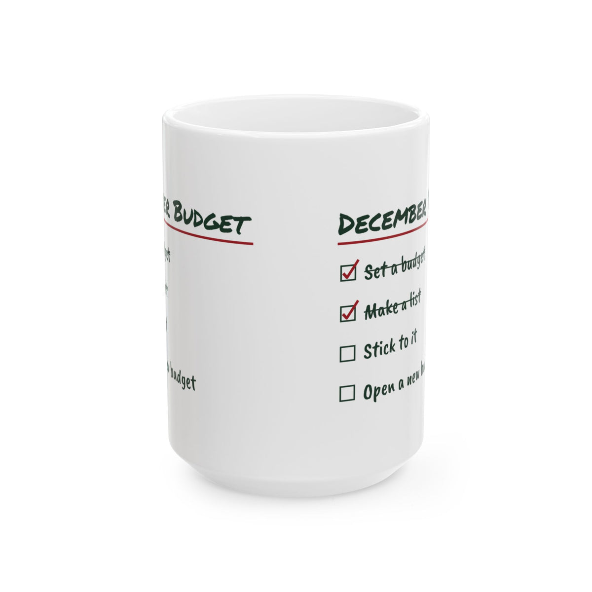 Funny Christmas Coffee Mug December Budget Open A New Budget Checklist