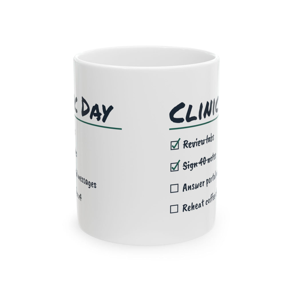 Funny Nurse Practitioner Coffee Mug Clinic Day Checklist For NP