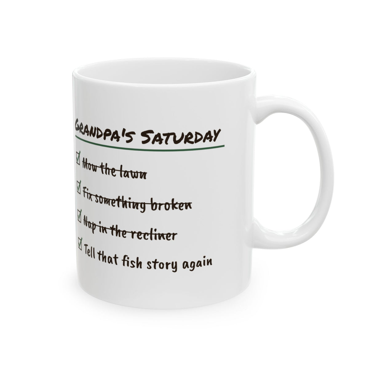 Funny Grandpa Checklist Coffee Mug Saturday Routine For Grandpa