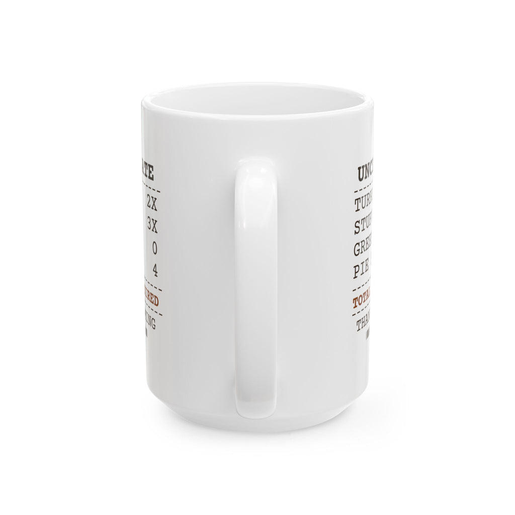 Funny Thanksgiving Coffee Mug Uncle Plate Receipt Green Beans Zero