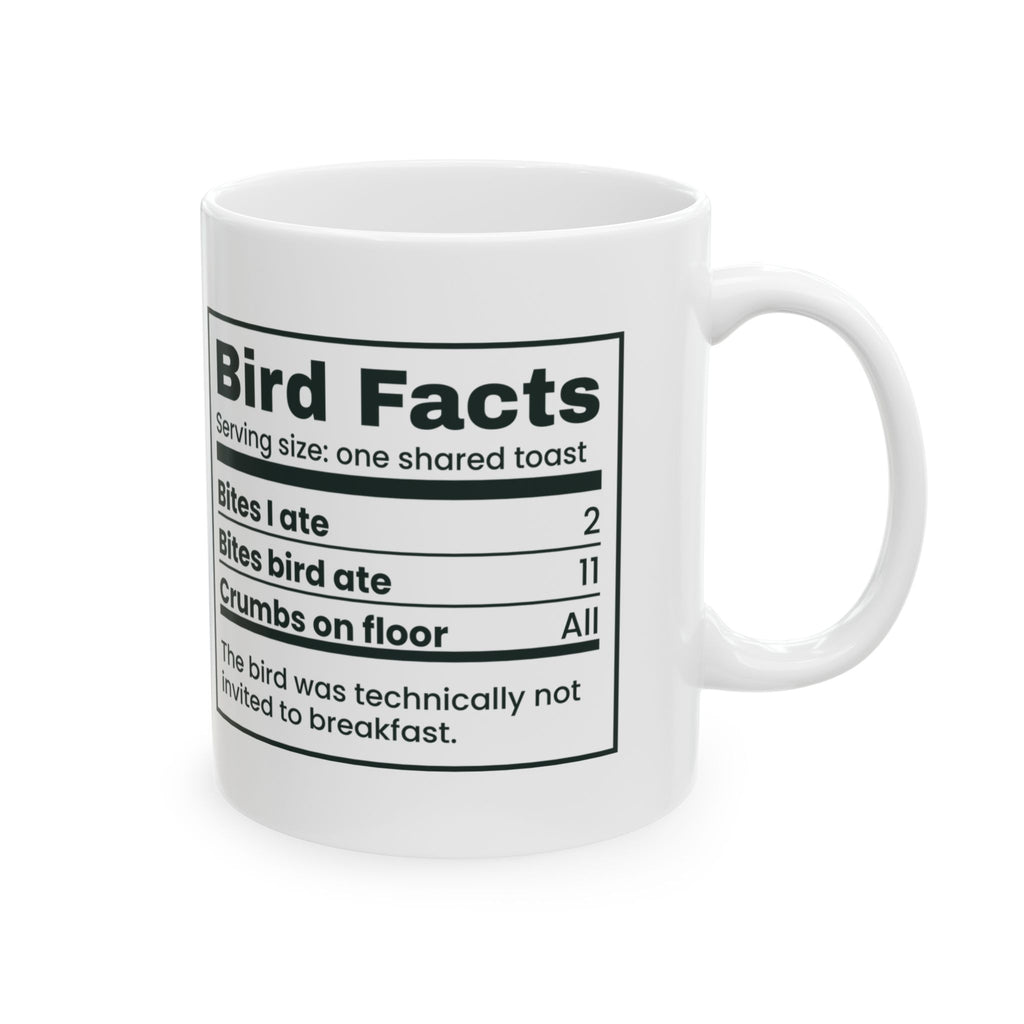 Funny Bird Owner Coffee Mug Bird Facts Nutrition Label Shared Toast