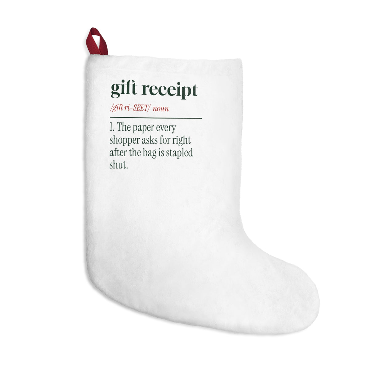 Funny Retail Christmas Stocking Gift Receipt Definition For