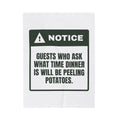 Funny Christmas Host Throw Blanket Ask When Dinner Is Peel Potatoes