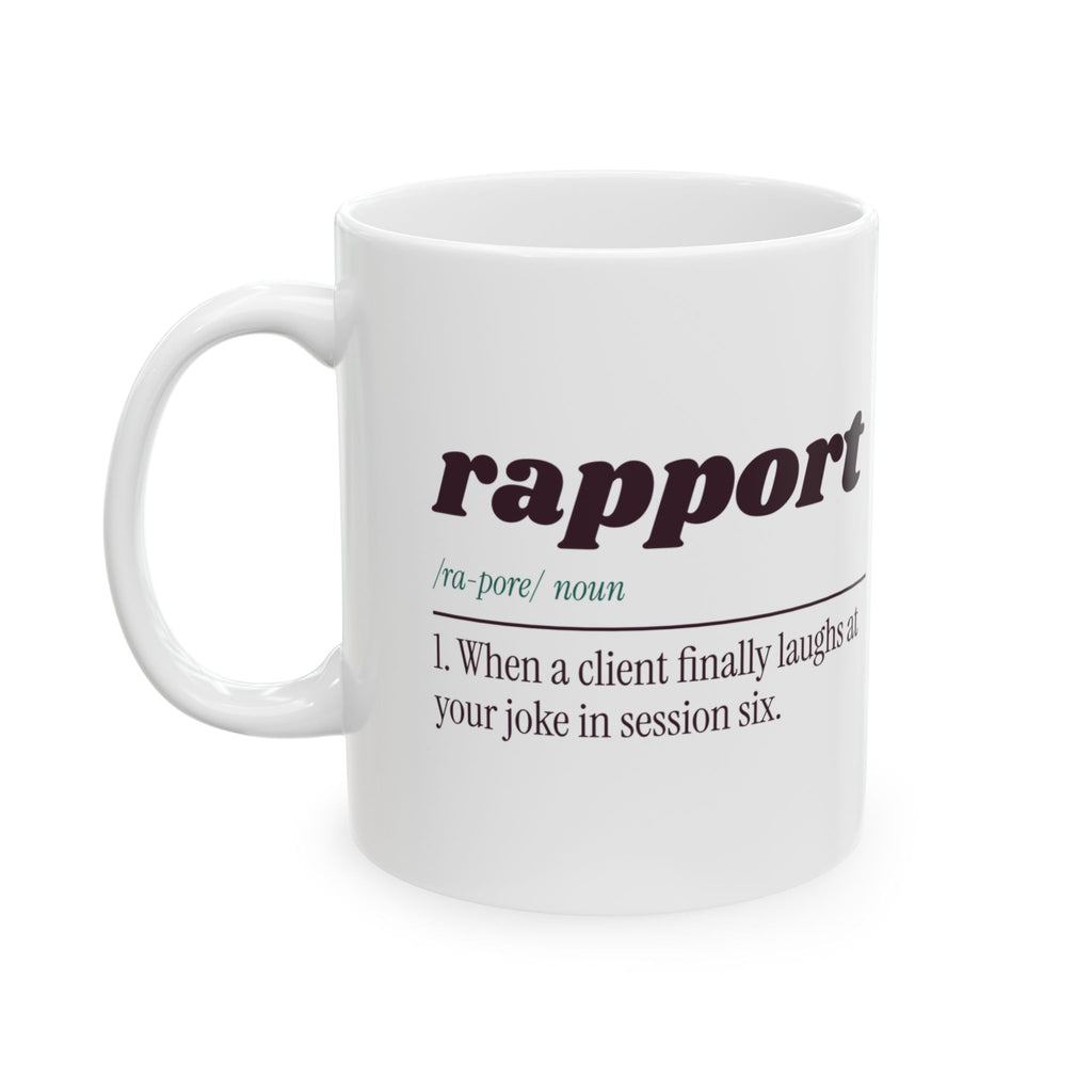 Funny Therapist Coffee Mug Rapport Dictionary Definition