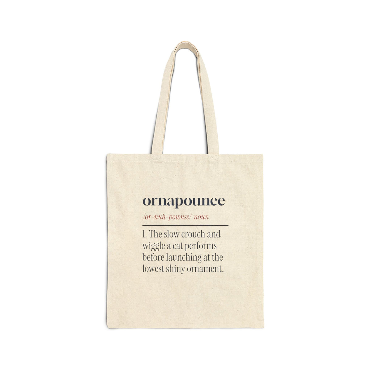 Funny Christmas Tote Bag Ornapounce Definition For Cat Owners