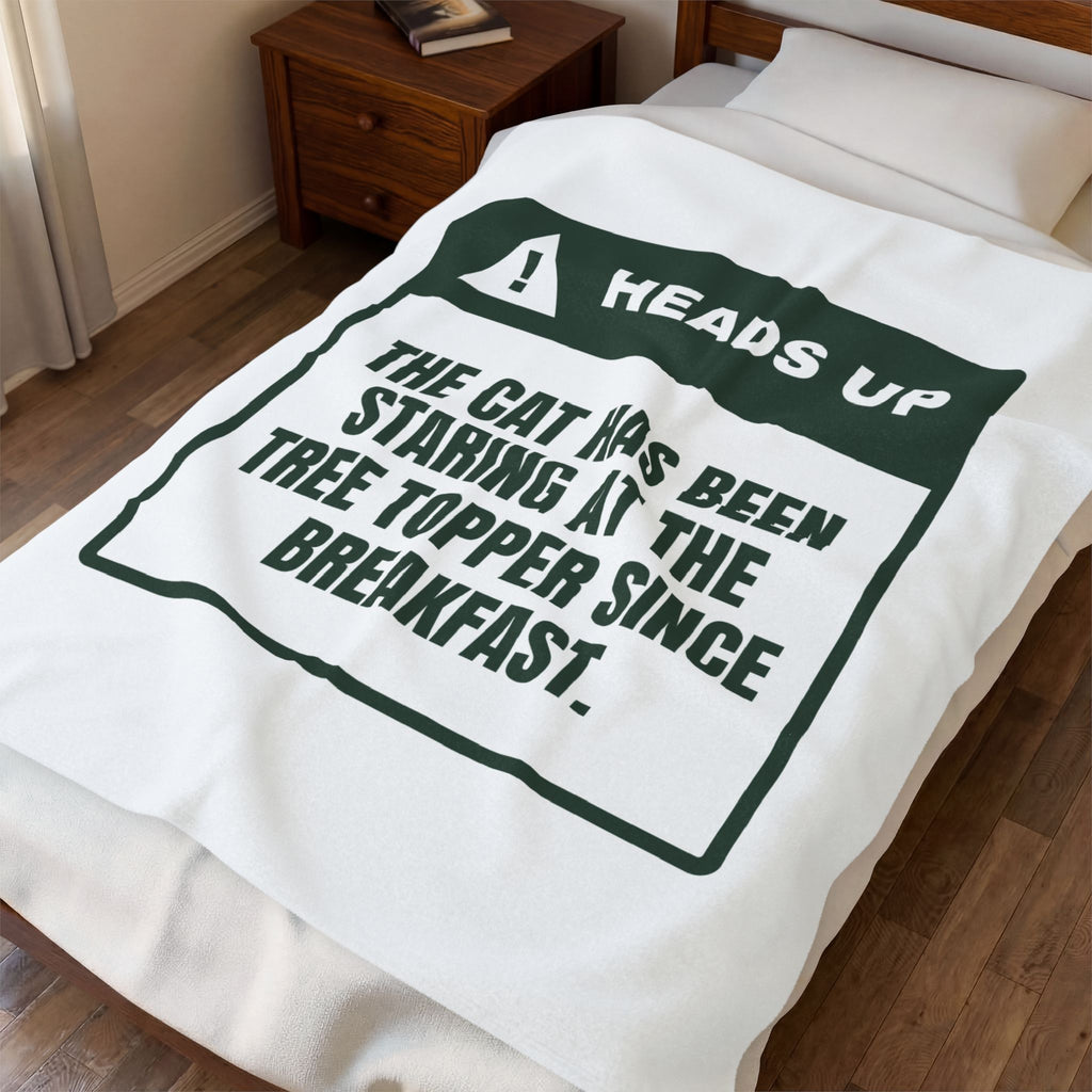 Funny Christmas Throw Blanket Staring At The Topper Since Breakfast