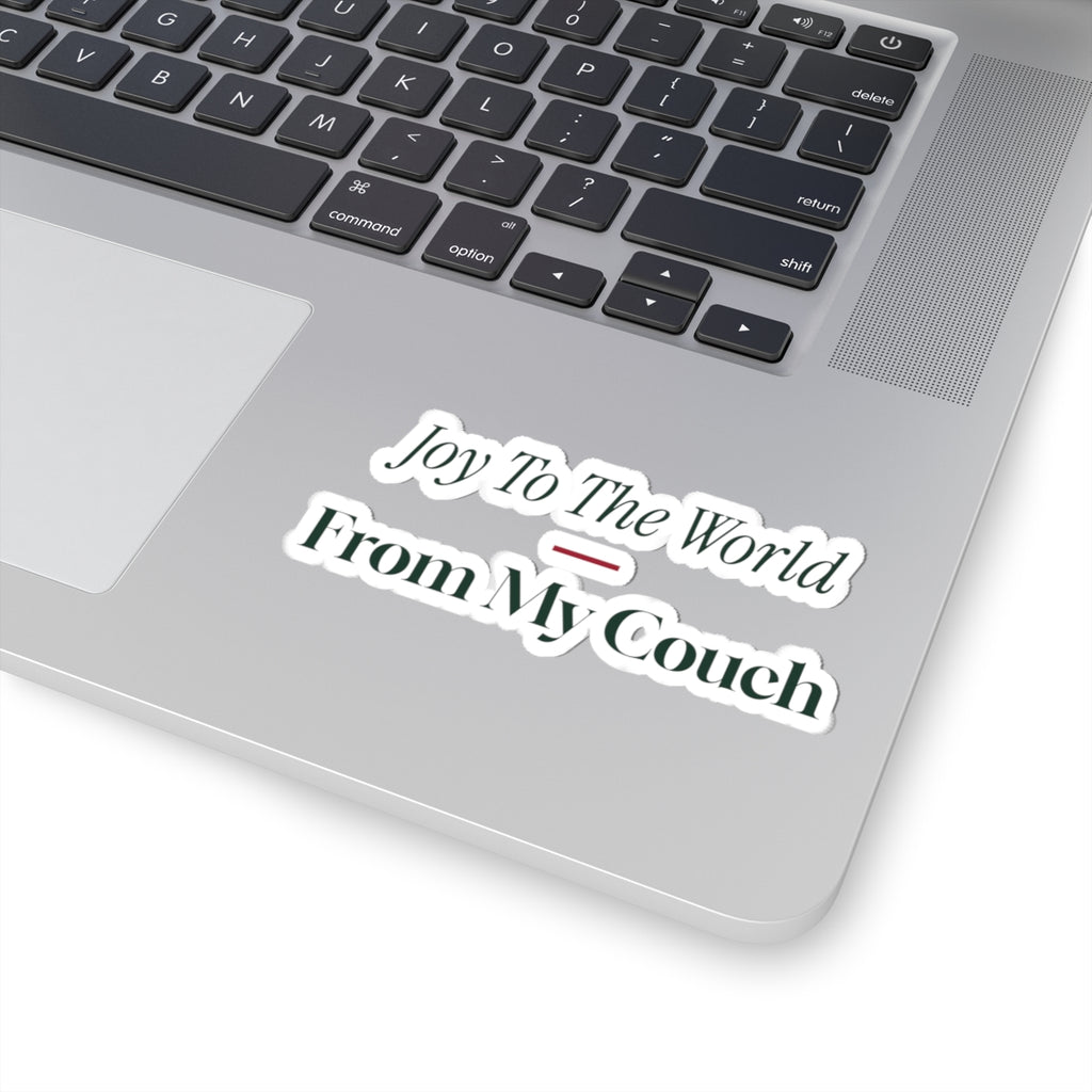 Funny Christmas Introvert Sticker Joy To The World From My Couch