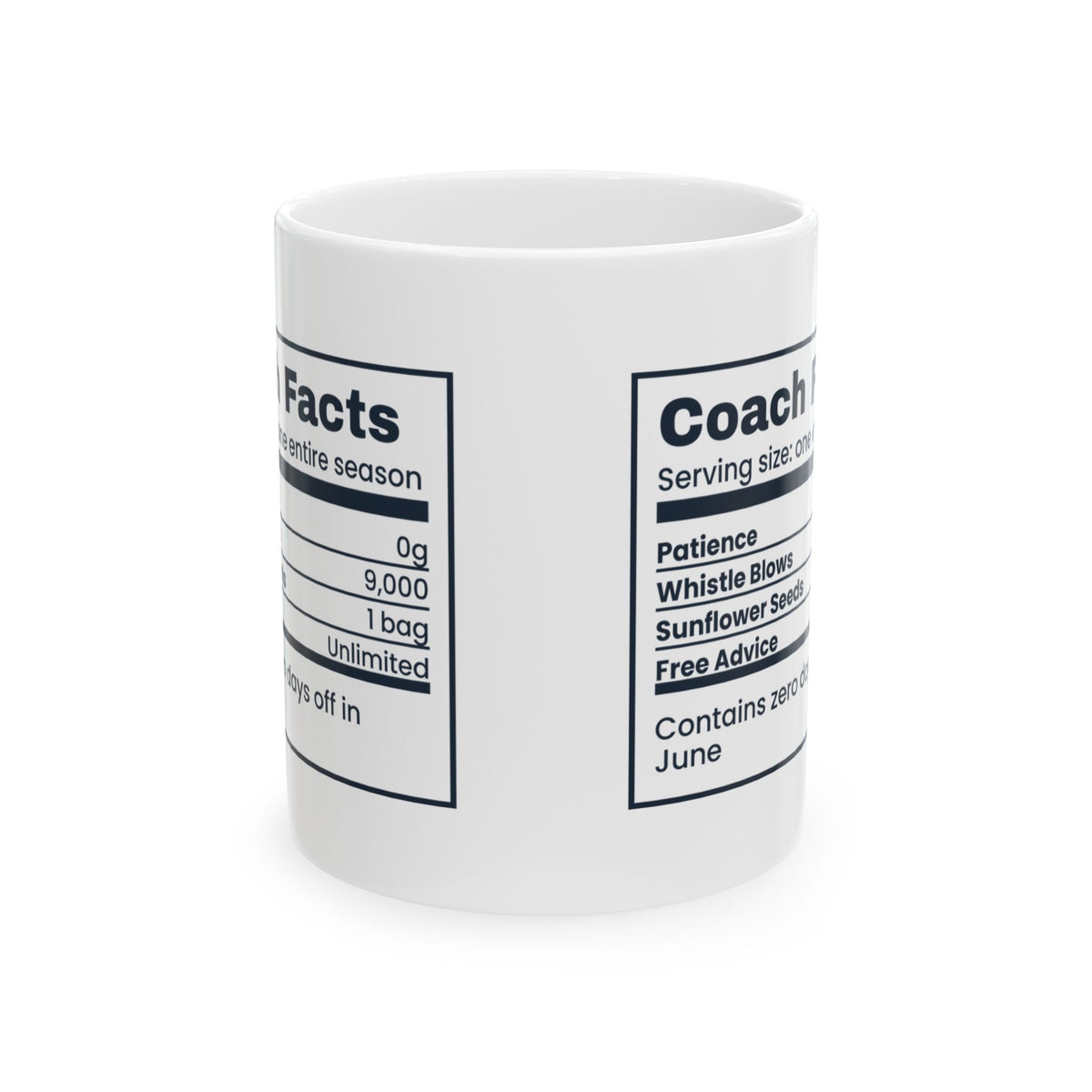 Softball Coach Coffee Mug Coach Facts Nutrition