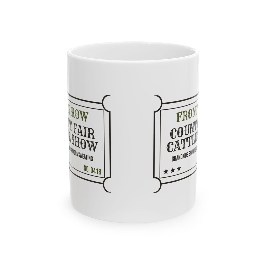 Funny Farmer Coffee Mug Cattle Show Grandpa Is More Nervous
