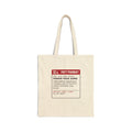 Funny White Elephant Tote Bag Poker Face 20mg Prescription Label
