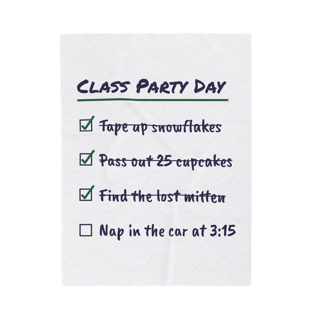 Funny Christmas Teacher Throw Blanket Class Party Day Checklist