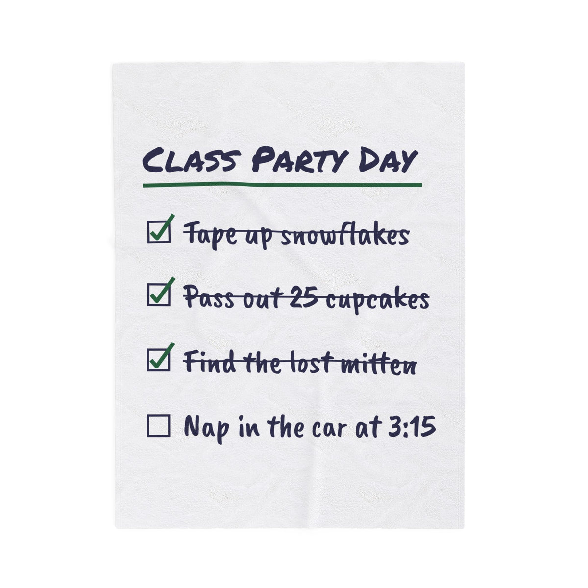 Funny Christmas Teacher Throw Blanket Class Party Day Checklist