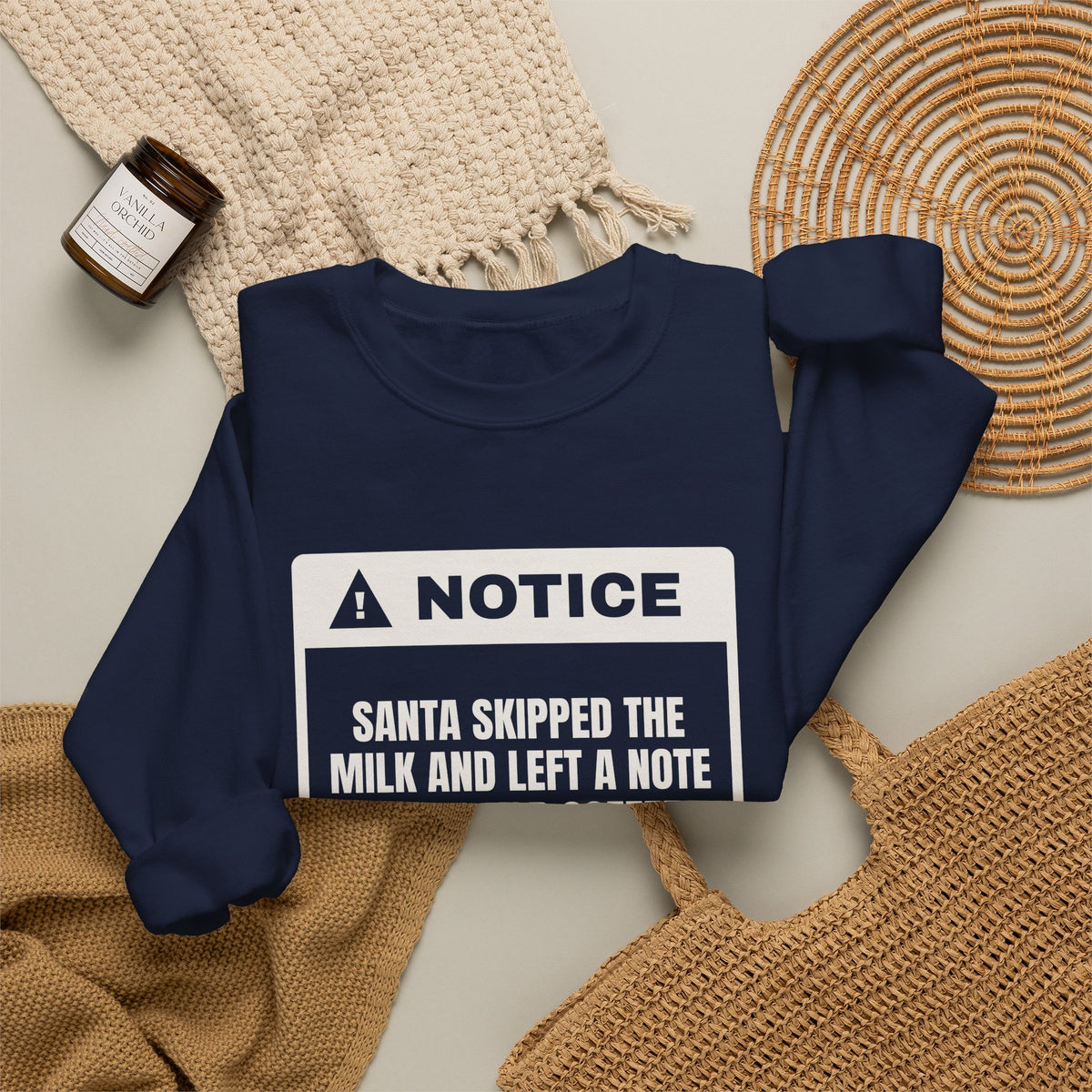 Funny Christmas Sweatshirt Santa Wants Coffee Not Milk