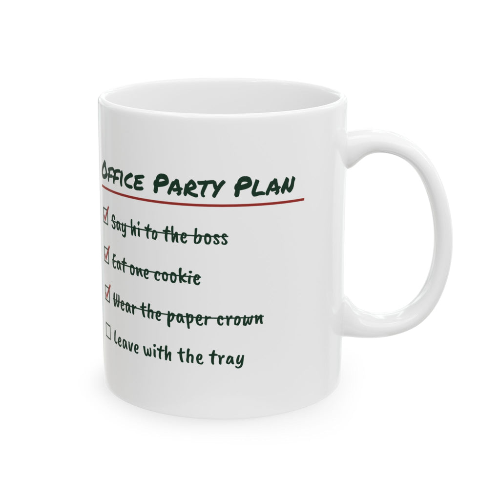 Funny Christmas Coffee Mug Office Party Plan Leave With The Tray