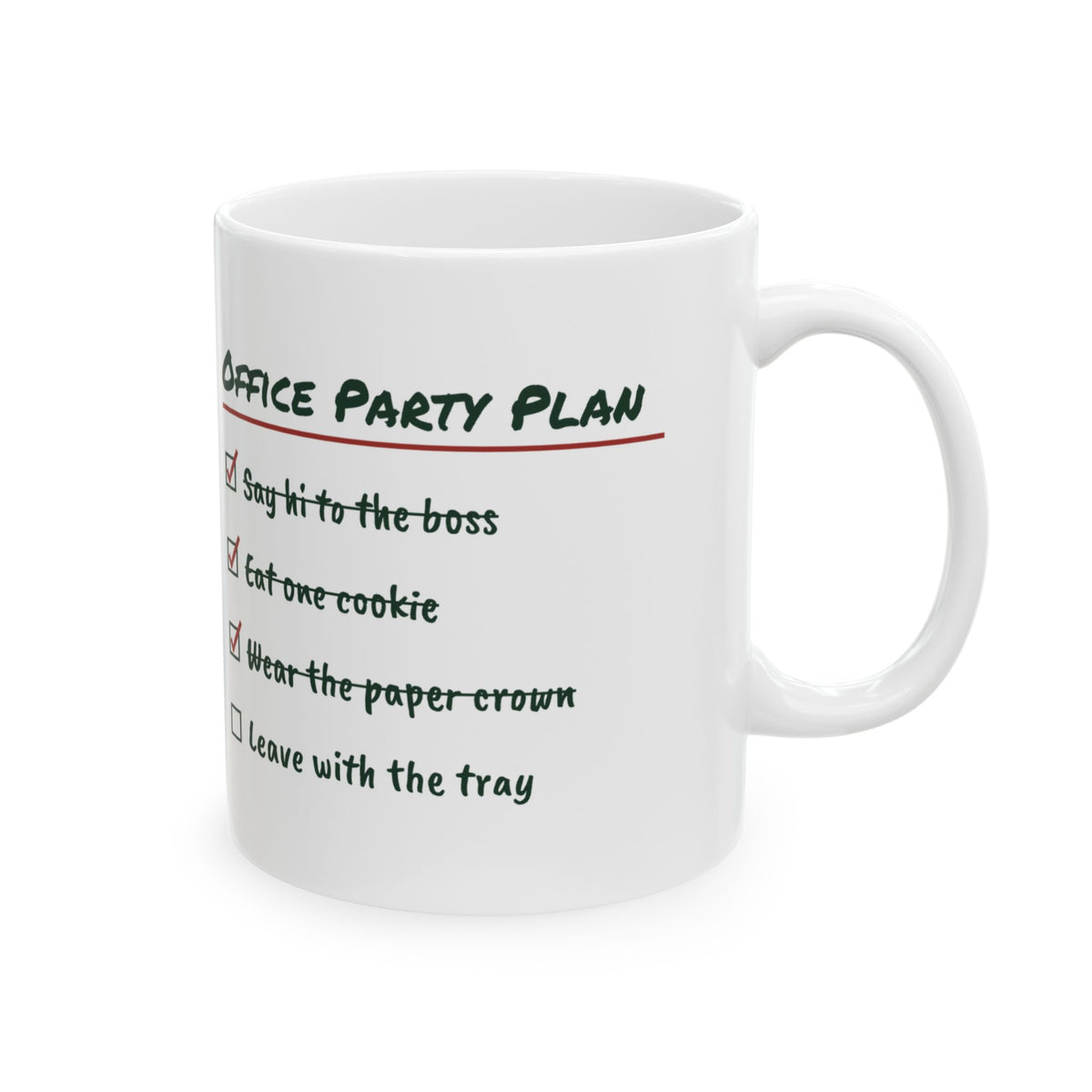 Funny Christmas Coffee Mug Office Party Plan Leave With The Tray