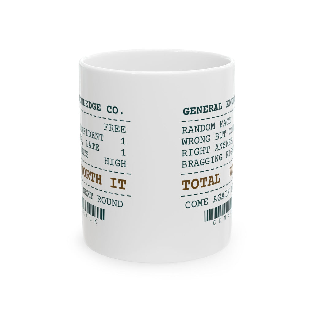Trivia Coffee Mug General Knowledge Receipt For Dad