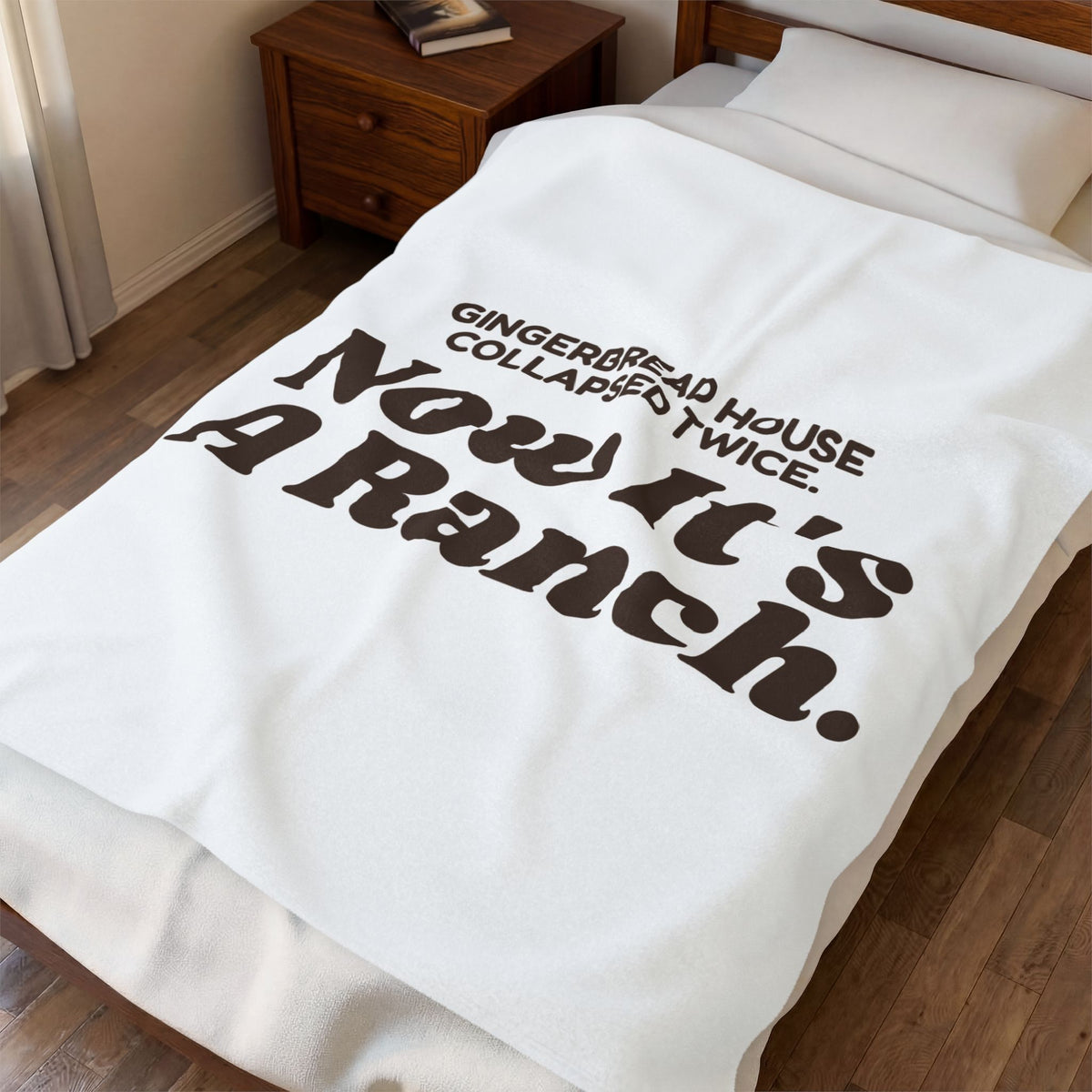 Funny Christmas Baking Throw Blanket Gingerbread House Now It's A Ranch