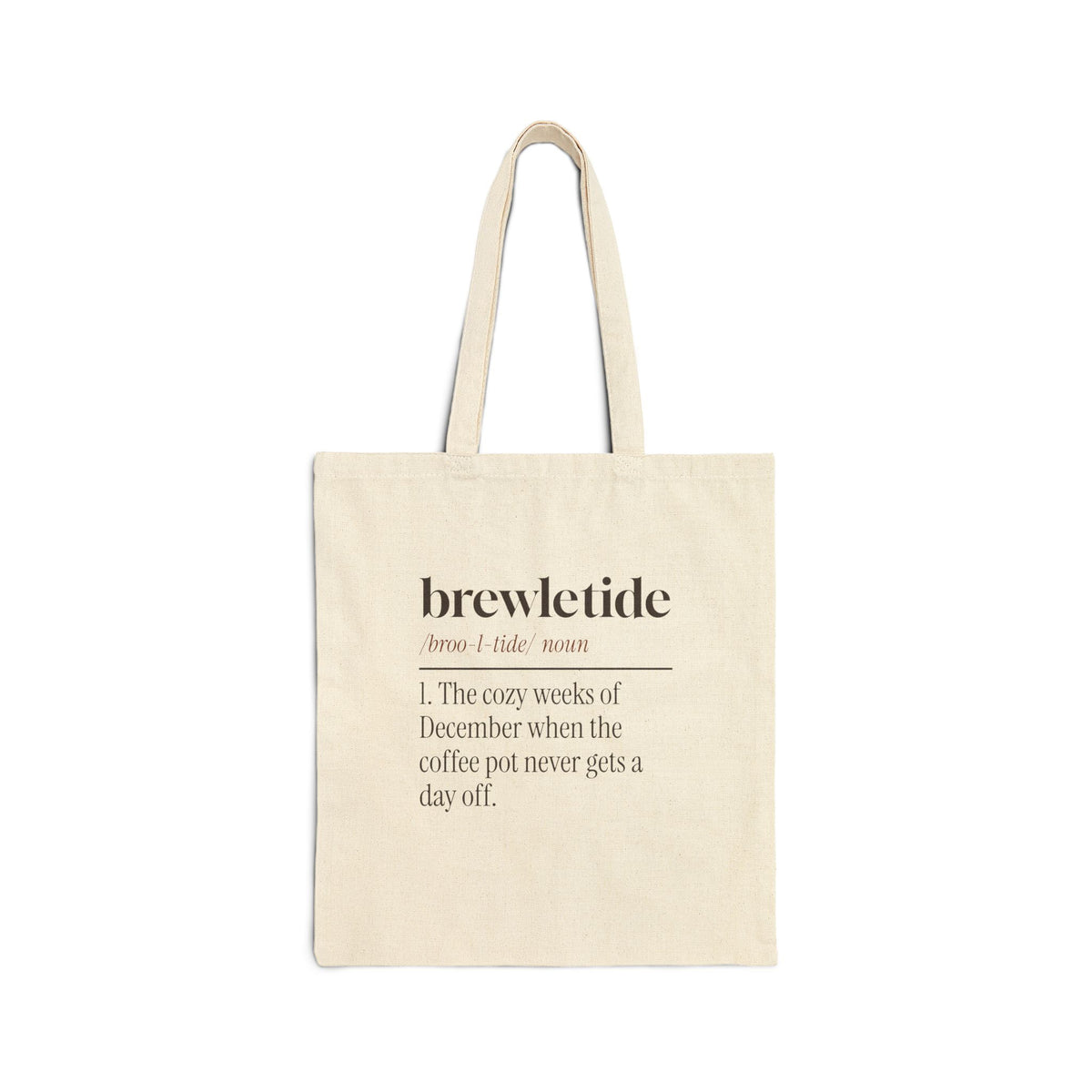 Funny Christmas Tote Bag Brewletide Definition For Coffee Lovers