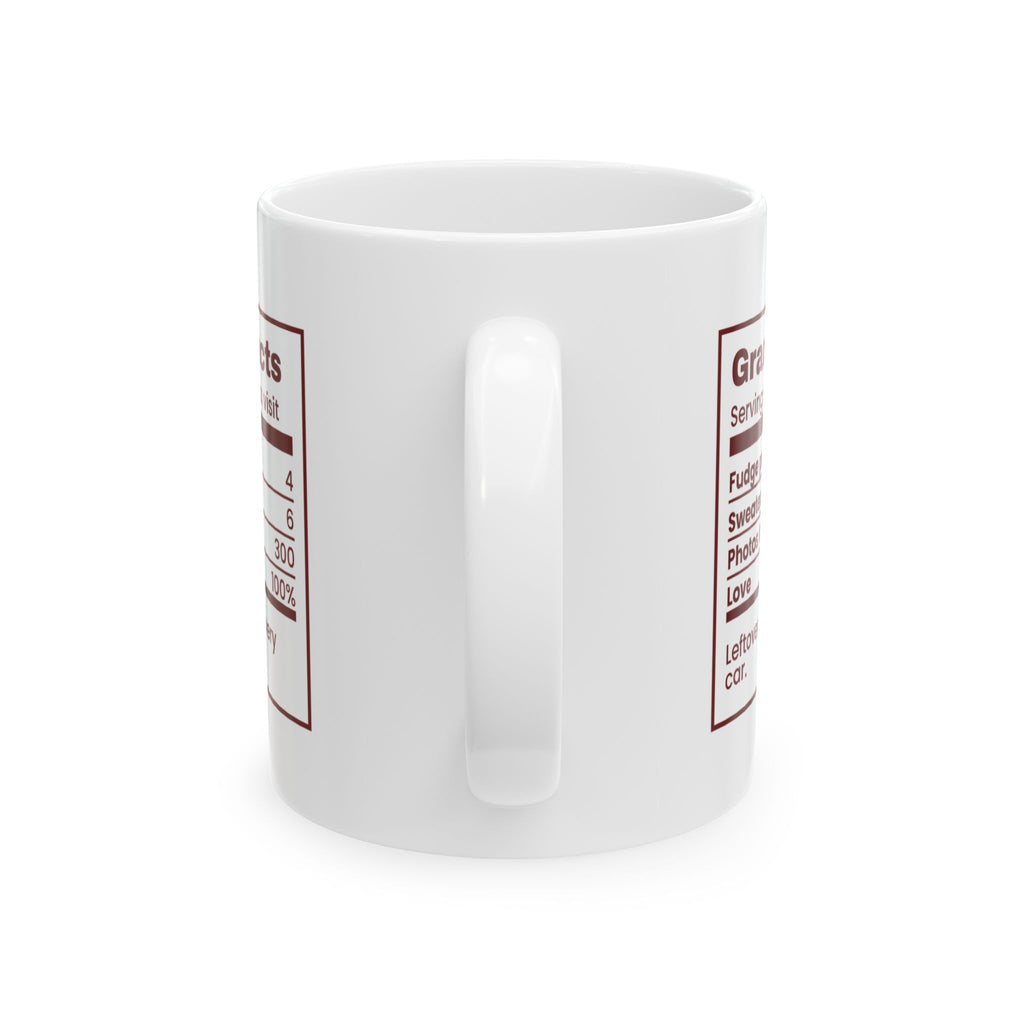 Funny Christmas Grandma Coffee Mug Grandma Facts Nutrition Label