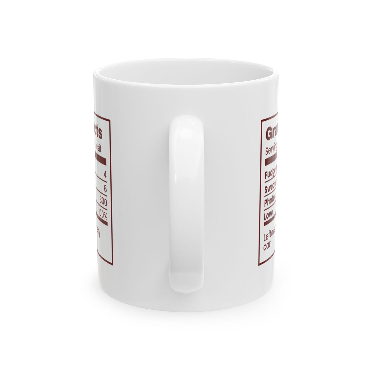 Funny Christmas Grandma Coffee Mug Grandma Facts Nutrition Label