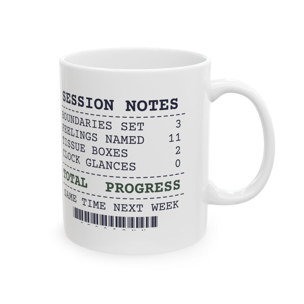 Funny Therapist Receipt Mug Clock Glances Zero Total Progress