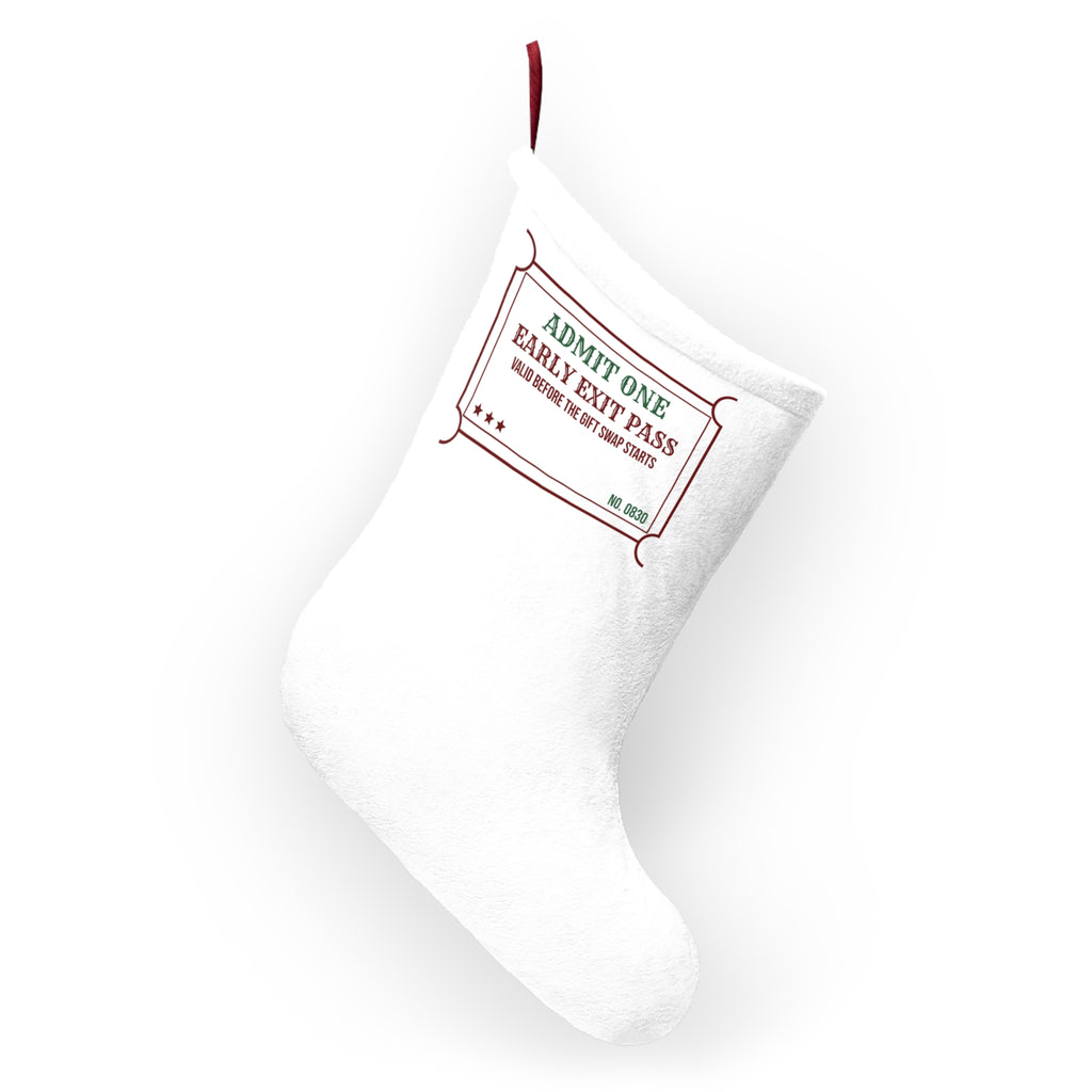 Funny Introvert Christmas Party Christmas Stocking Early Exit Pass Ticket