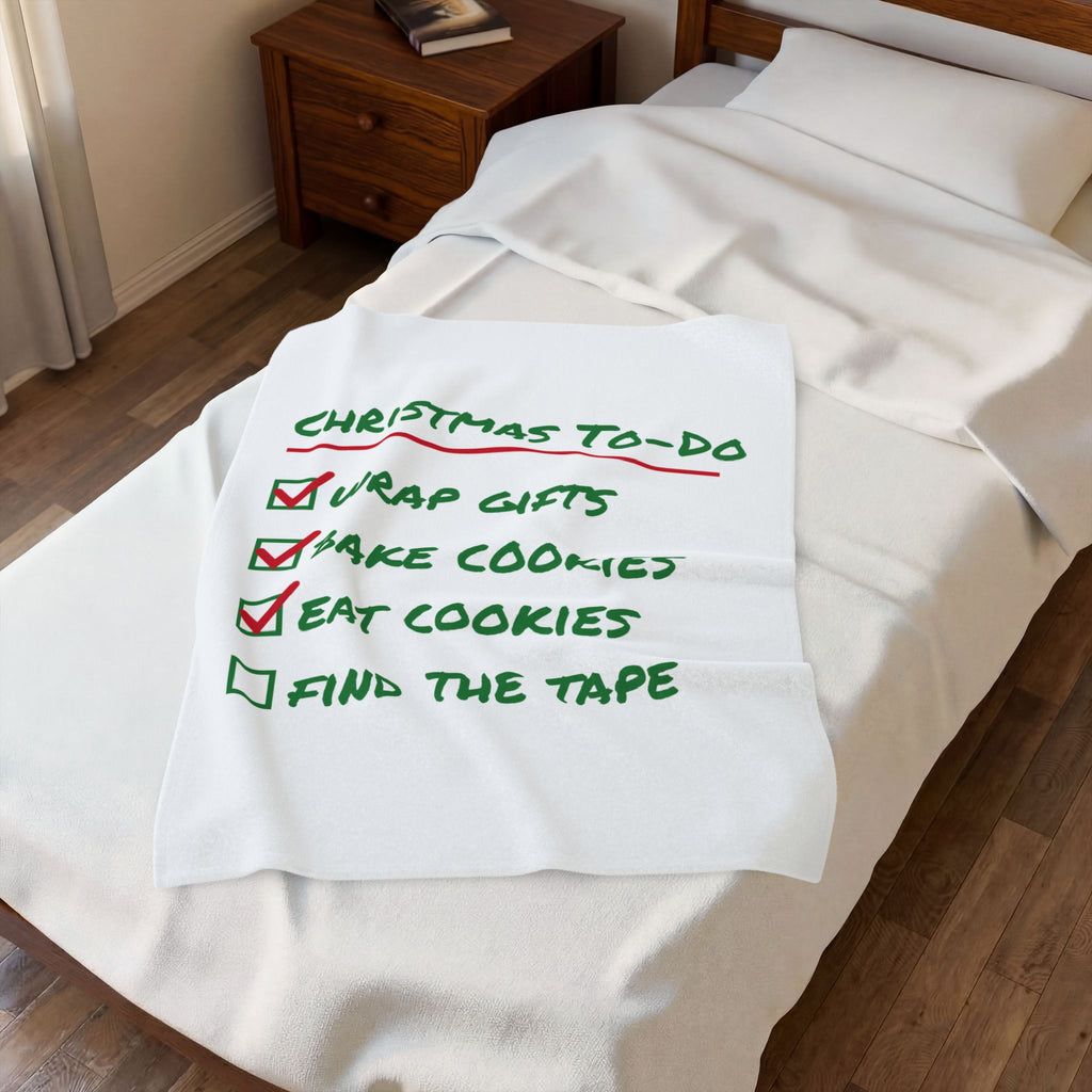 Funny Christmas Throw Blanket Christmas To Do List Eat Cookies