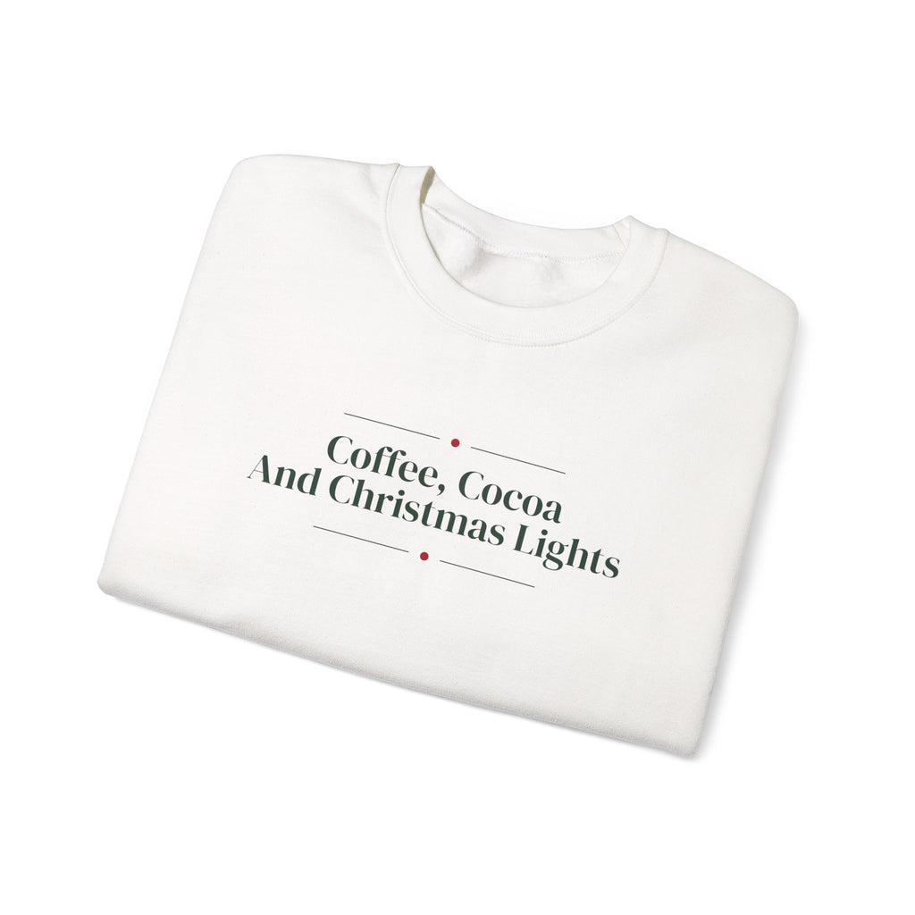 Christmas Sweatshirt Coffee Cocoa And Christmas Lights Cozy Mug