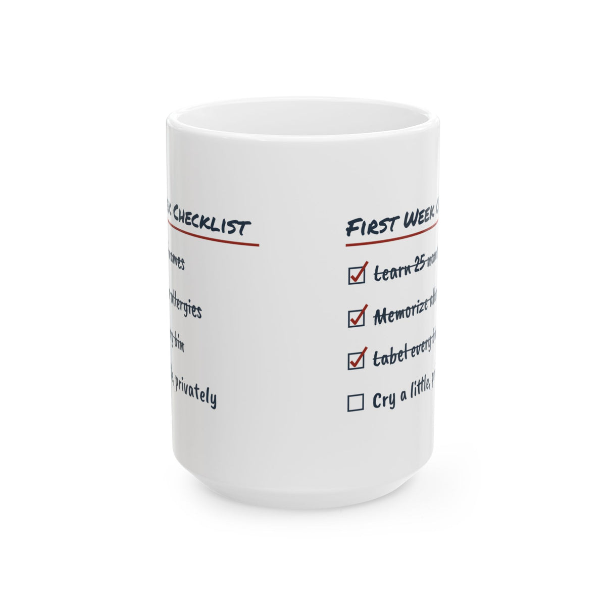 Funny Teacher Checklist Coffee Mug Cry A Little Privately For Teachers
