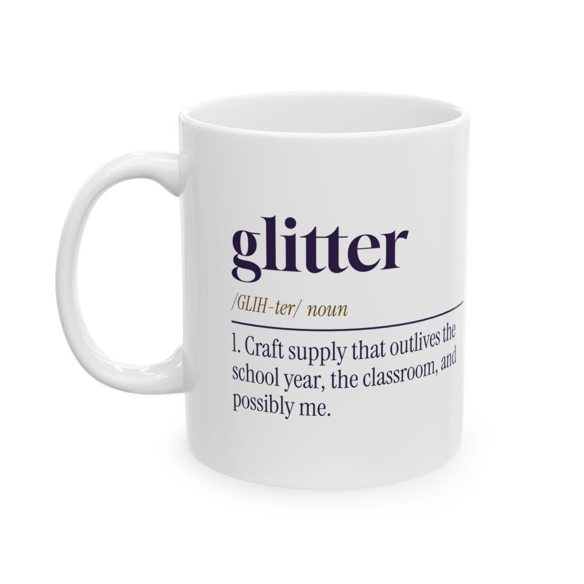 Funny Glitter Dictionary Coffee Mug For Teachers