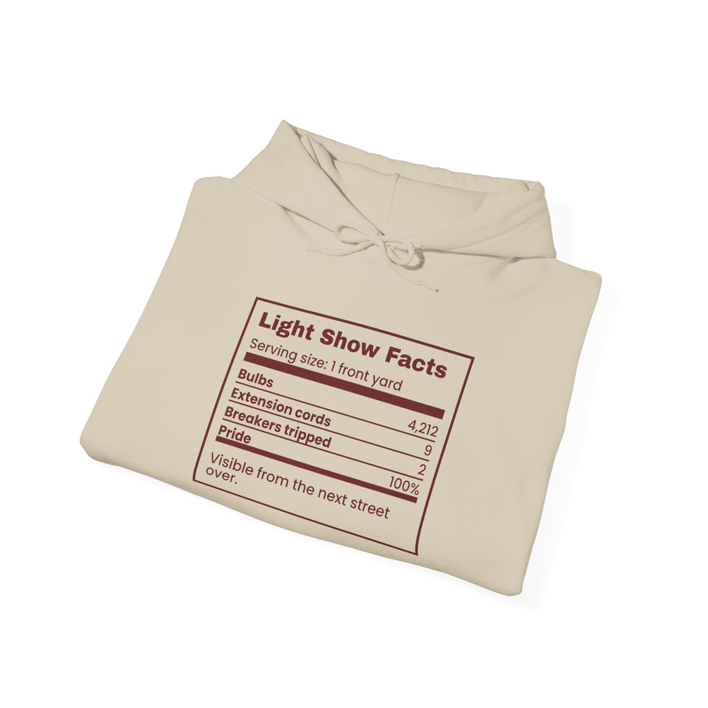 Funny Christmas Dad Hoodie Light Show Facts Nutrition Label
