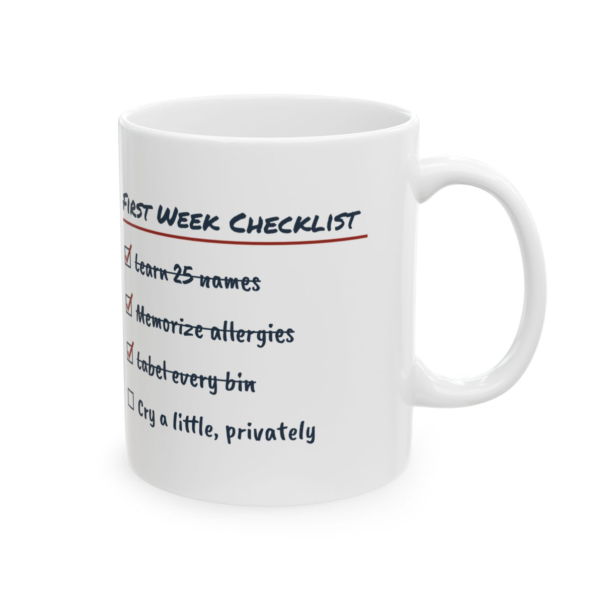 Funny Teacher Checklist Coffee Mug Cry A Little Privately For Teachers