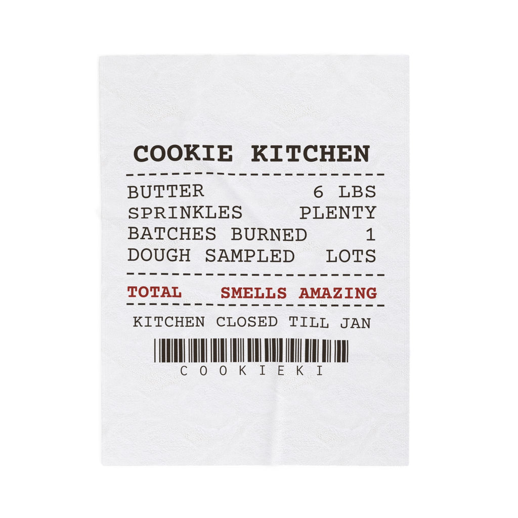 Funny Christmas Baking Throw Blanket Cookie Kitchen Receipt