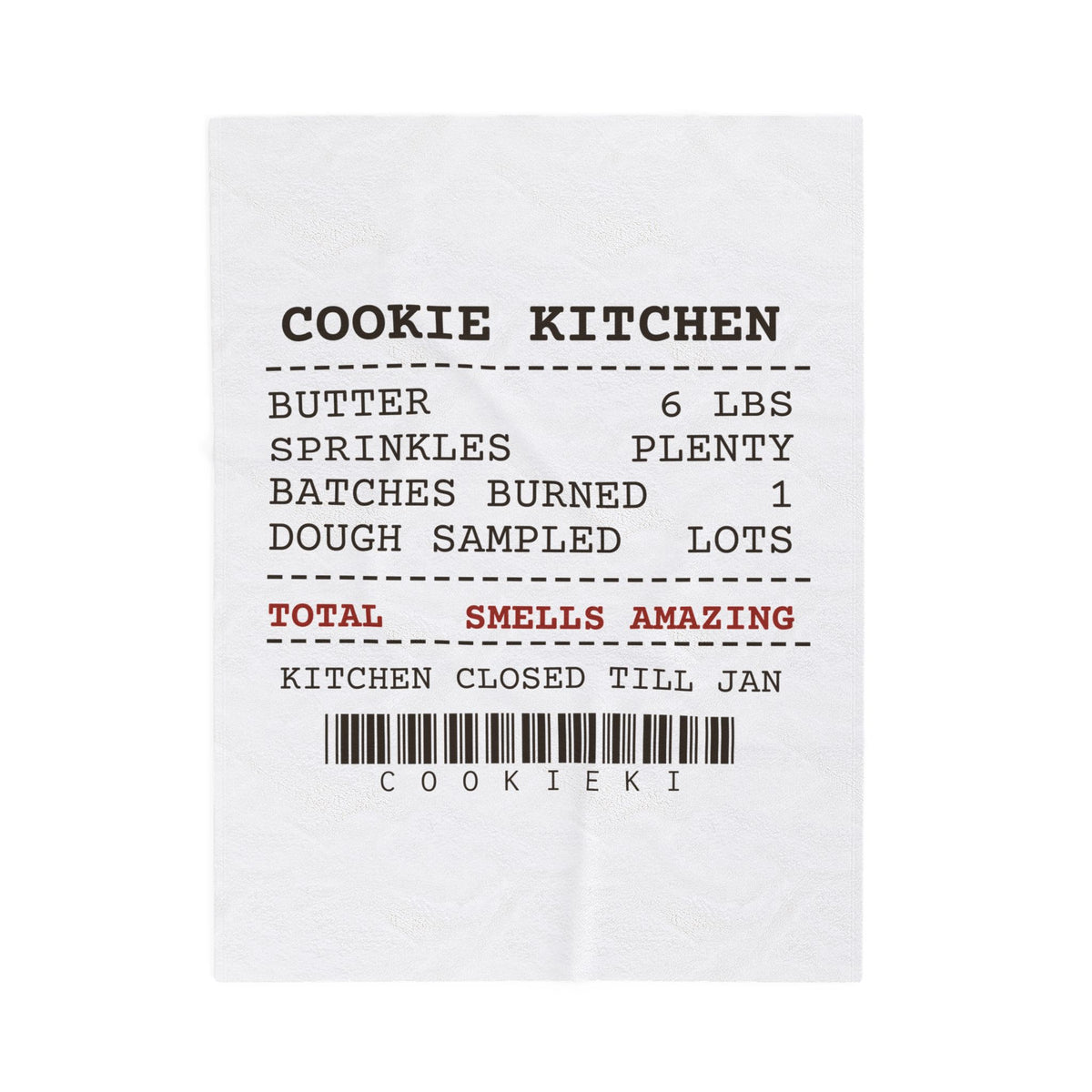 Funny Christmas Baking Throw Blanket Cookie Kitchen Receipt