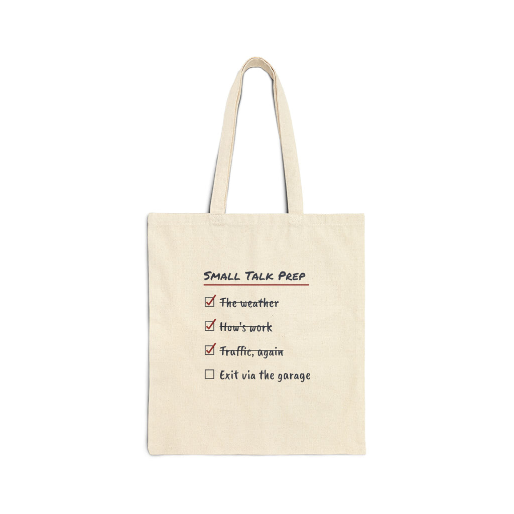Funny Christmas Tote Bag Small Talk Prep Checklist For Introverts