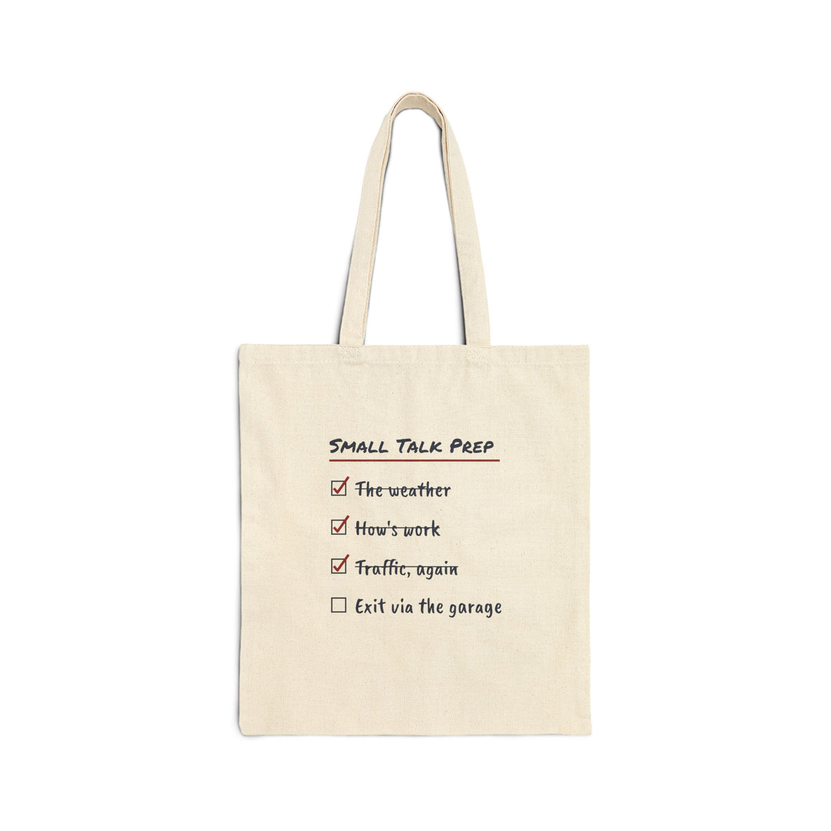 Funny Christmas Tote Bag Small Talk Prep Checklist For Introverts