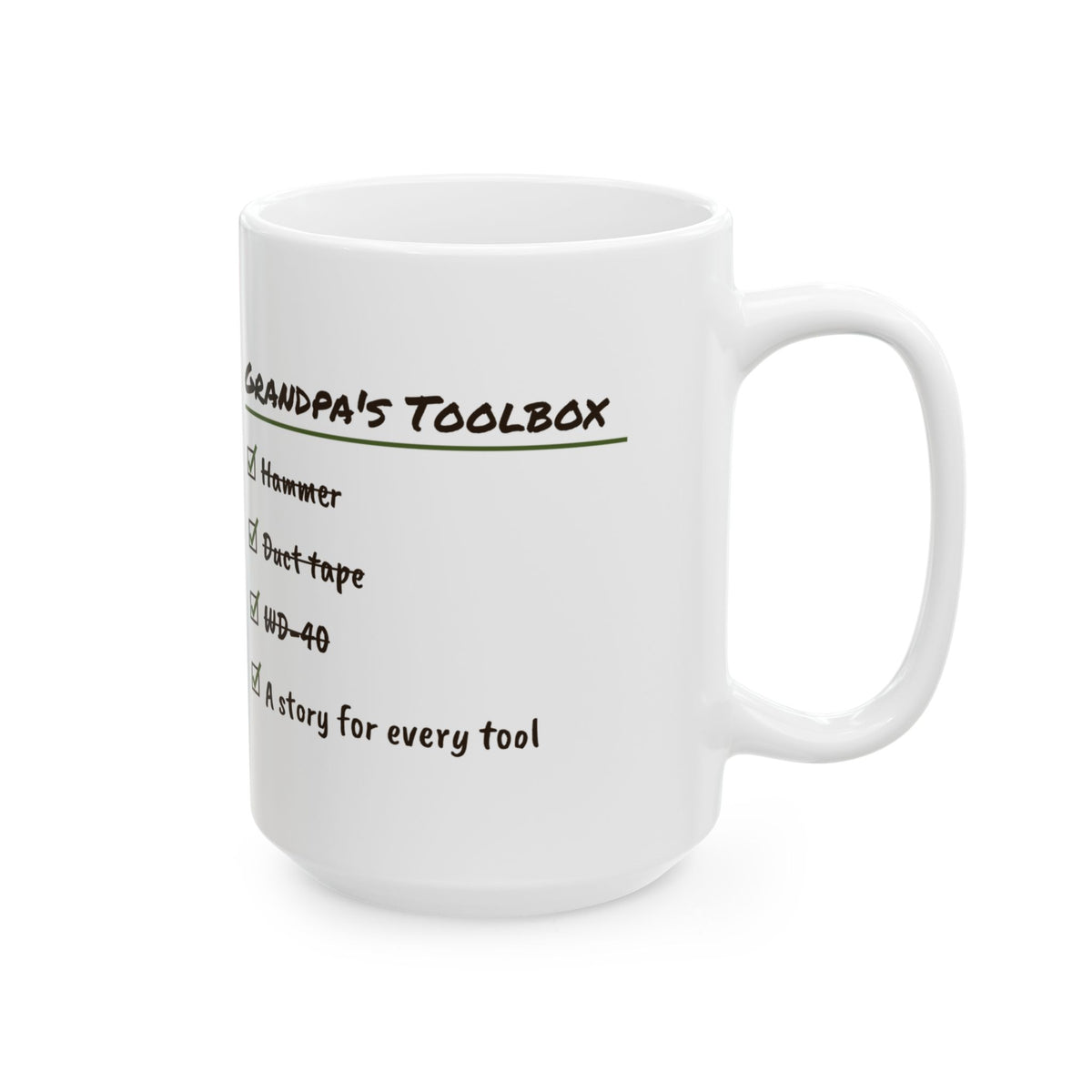 Funny Grandpa Toolbox Checklist Coffee Mug For Grandpa