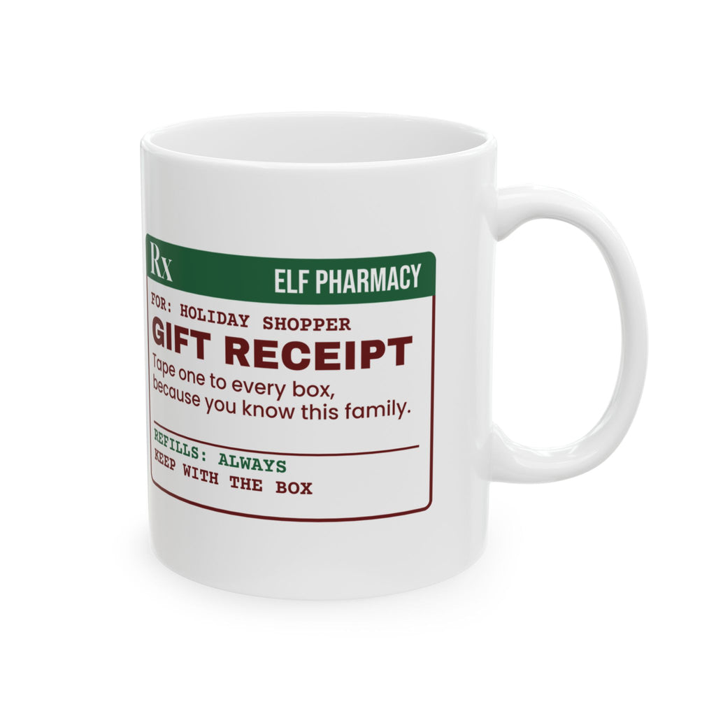 Funny Christmas Shopping Mug Gift Receipt In Every Box Prescription