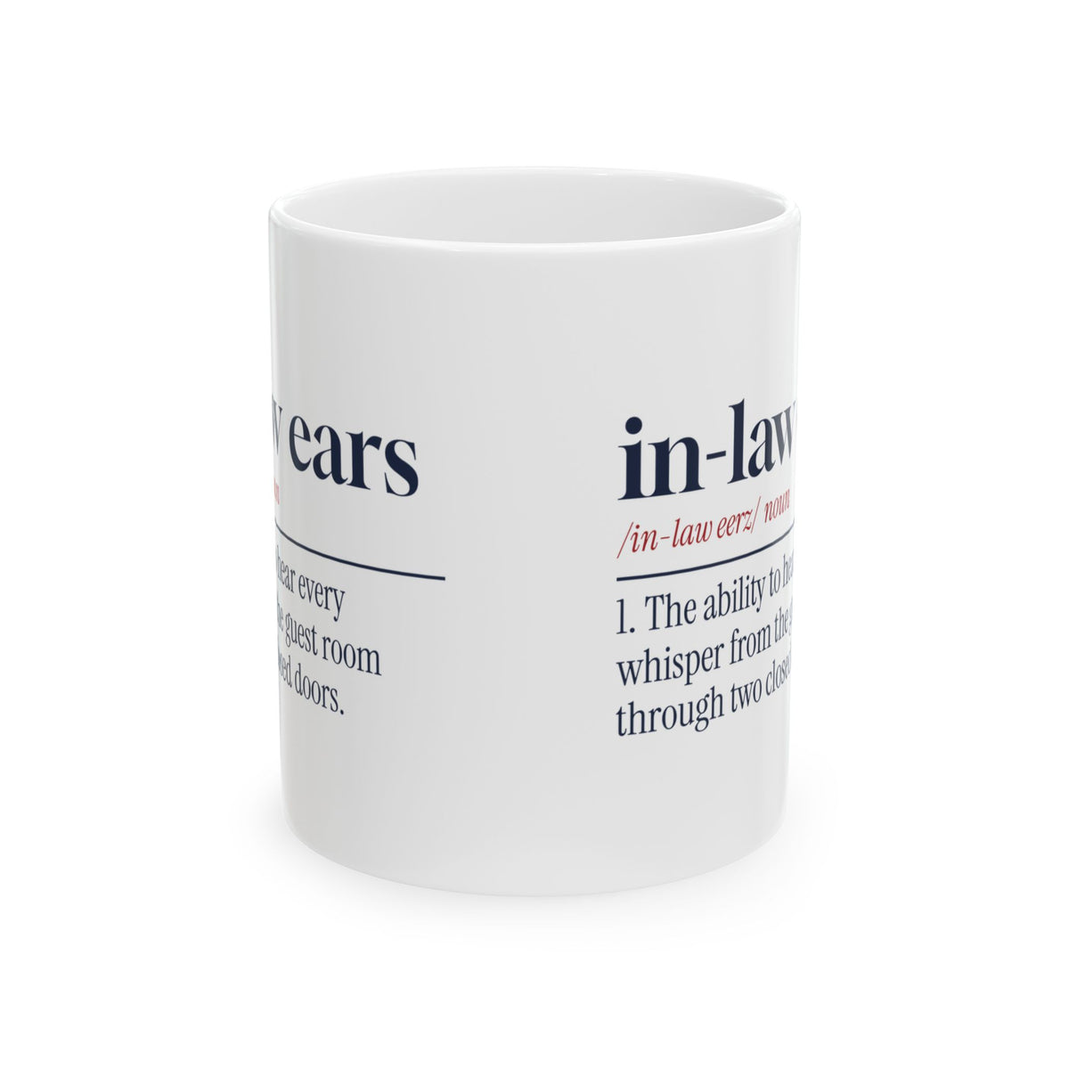 Funny In-Laws Christmas Coffee Mug In-Law Ears Dictionary