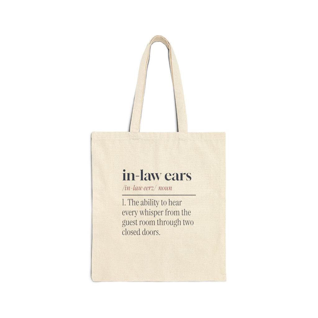 Funny In-Laws Christmas Tote Bag In-Law Ears Dictionary
