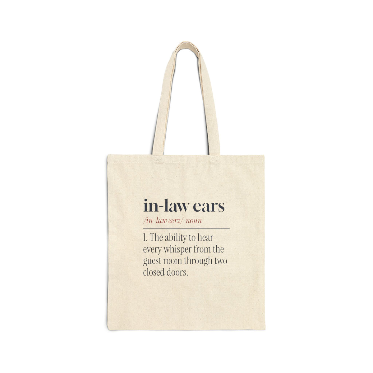 Funny In-Laws Christmas Tote Bag In-Law Ears Dictionary