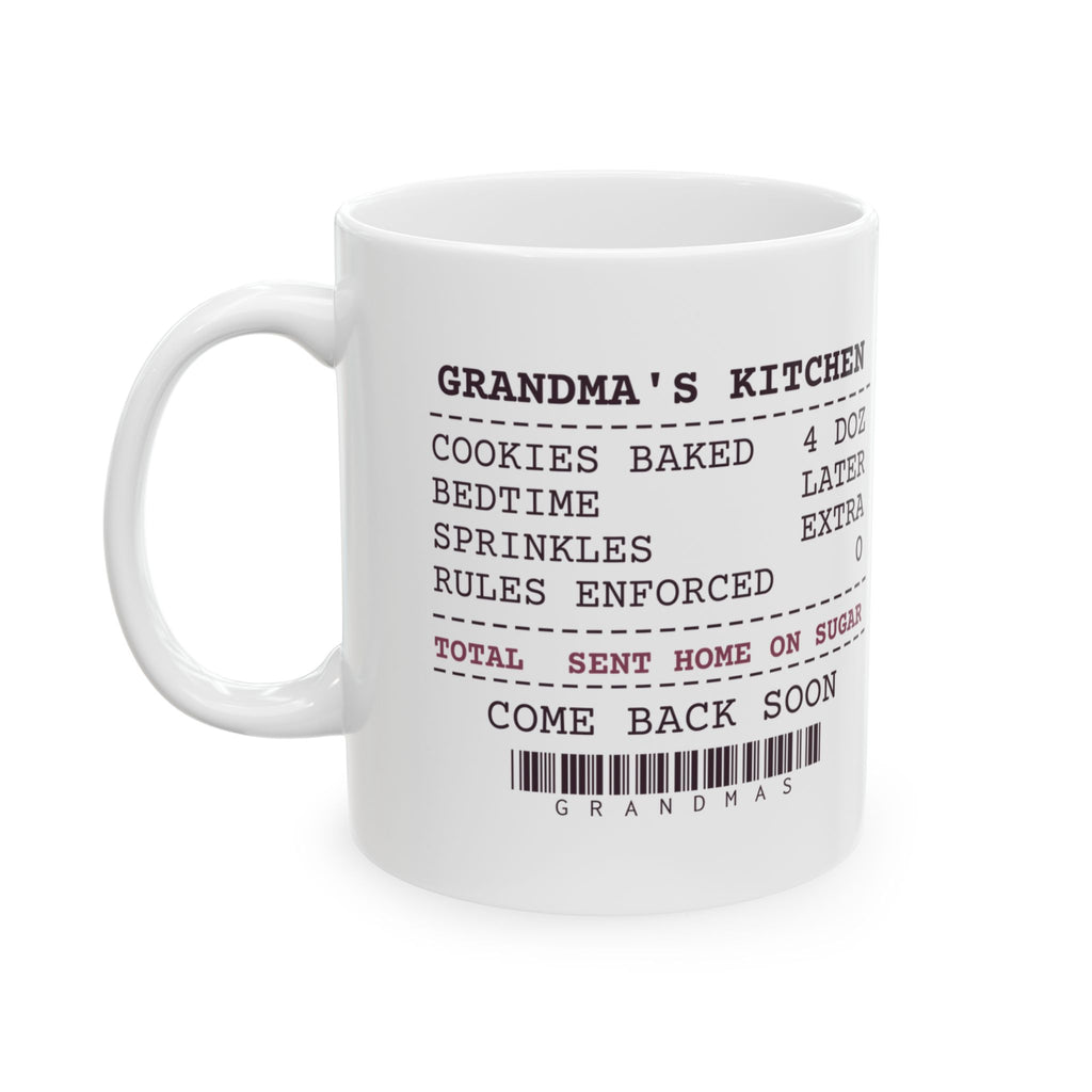 Funny Grandma Coffee Mug Grandma's Kitchen Receipt Rules Enforced Zero